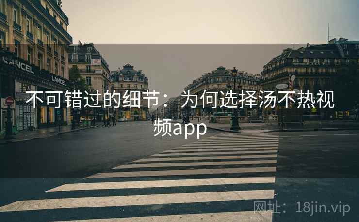 不可错过的细节:为何选择汤不热视频app